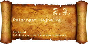 Reisinger Hajnalka névjegykártya